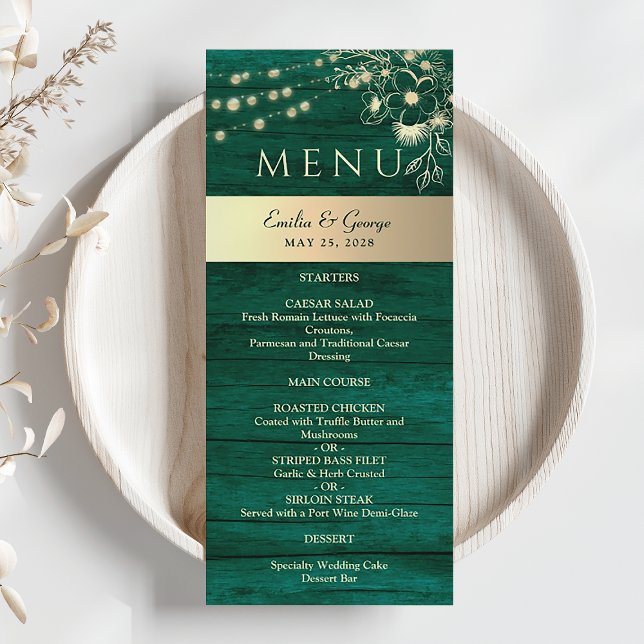Woodland Green Rustic Wedding Menu (Creator Uploaded)