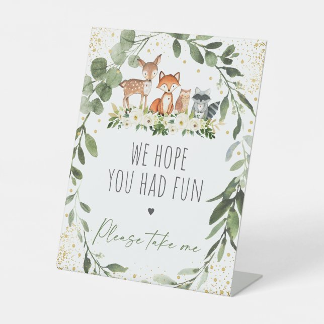 Woodland Greenery Baby Shower Favour Sign (Front)