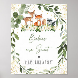 Woodland Greenery Baby Shower Treat Sign