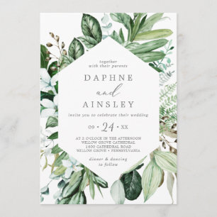 Woodland Greenery Casual Wedding Invitation