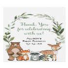 Woodland greenery cute animals baby shower