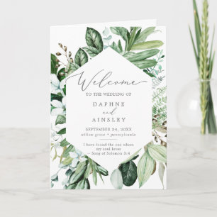 Woodland Greenery Folded Wedding Programme