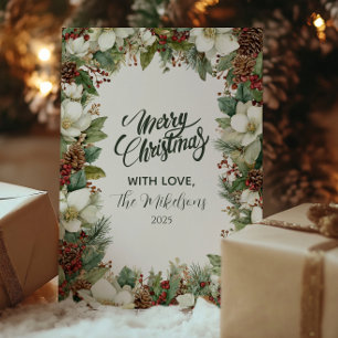 Woodland Greenery Holiday Gathering Card