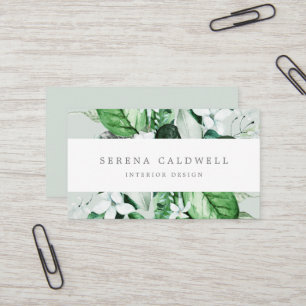 Woodland Greenery Mint Green Business Card