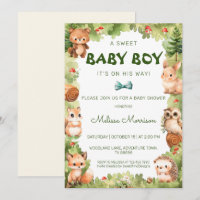 Woodland Greenery Sweet Baby Boy Shower
