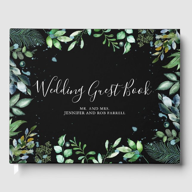 Woodland Greenery Wedding Guest Book (Front)