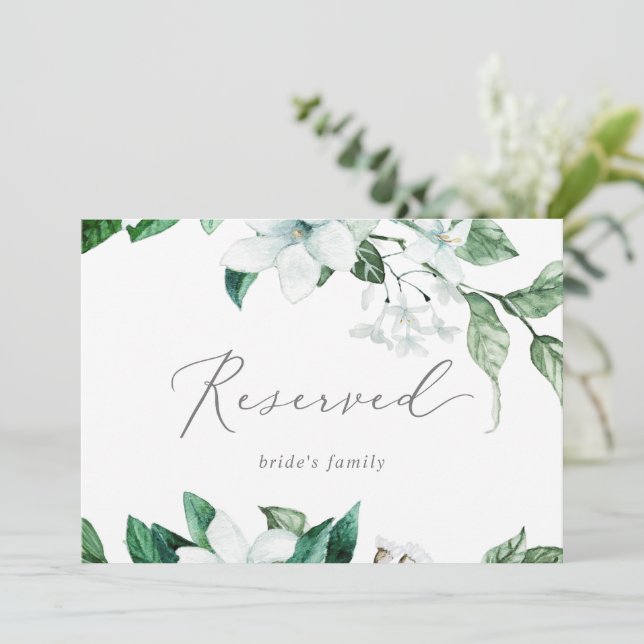 Woodland Greenery Wedding Reserved Sign (Standing Front)