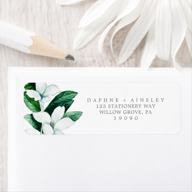 Woodland Greenery Wedding Return Address Label (Insitu)