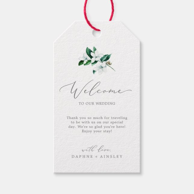 Woodland Greenery Wedding Welcome Gift Tags (Front)