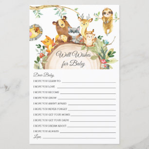 Woodland Greenery Well Wishes for Baby Shower Card