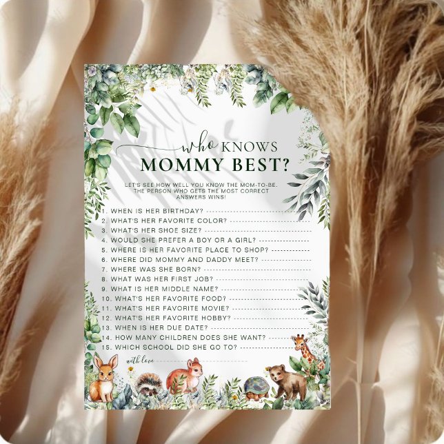 Woodland Greenery Who Knows Mummy Best Game (Creator Uploaded)