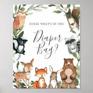 Woodland Guess What's in the Diaper Bag Poster