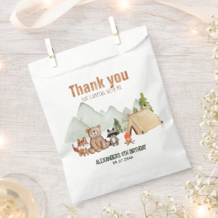 Woodland Happy Camper Camping Birthday Thank You Favour Bags