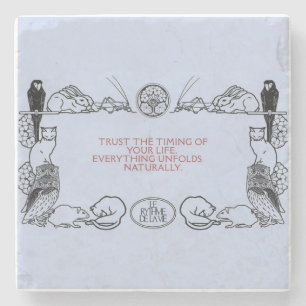 Woodland Harmony Vintage Art Nouveau Nature Stone Coaster
