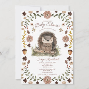 Woodland Hedgehog Baby Shower Invitation