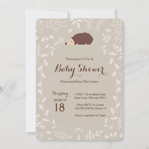 Woodland Hedgehog Baby Shower Invitation