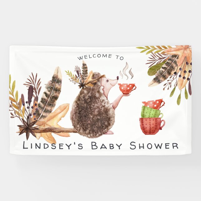 Woodland Hedgehog | Baby Shower Welcome Banner (Horizontal)