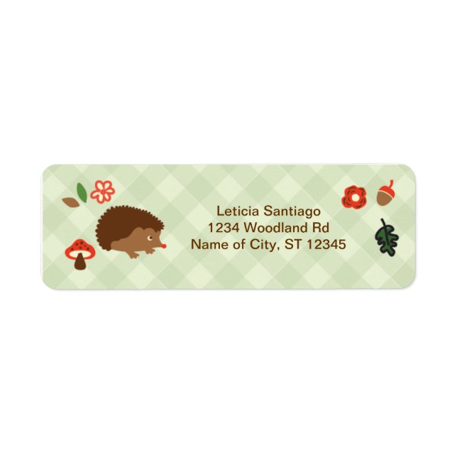 Woodland Hedgehog Label (Front)