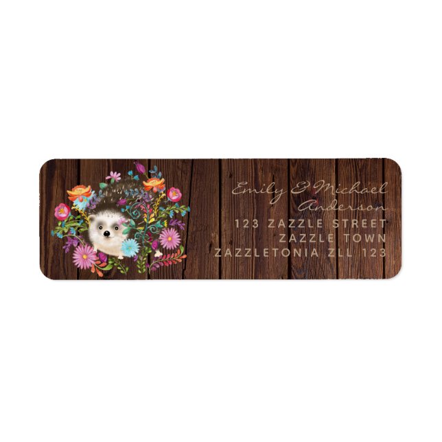 Woodland Hedgehog Return Address Labels (Front)
