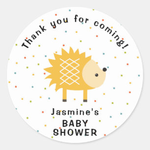 Woodland hedgehog thank you for coming favour classic round sticker