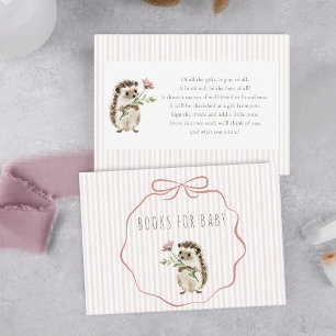 Woodland Hedgehog Watercolor Books for Baby Enclosure Card