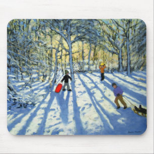 Woodland in winter near Ashbourne Derbyshire Mouse Mat
