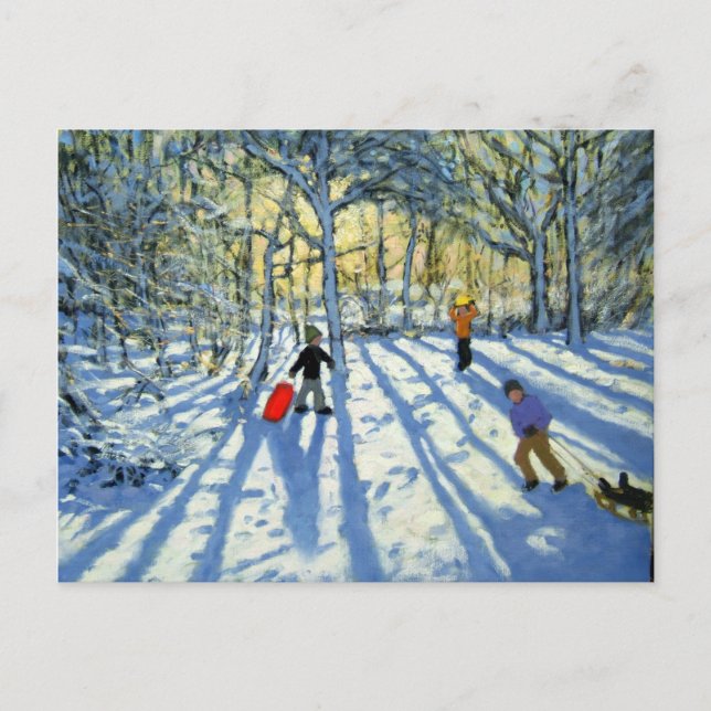 Woodland in winter near Ashbourne Derbyshire Postcard (Front)