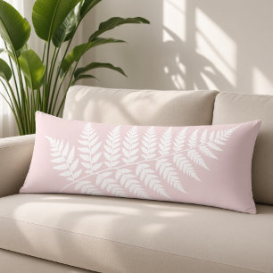 Woodland Inspired Blush Pink White Fern Body Cushion