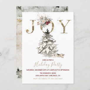 Woodland Joy Christmas Tree Holiday Party Invitation