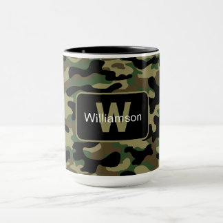 Woodland Khaki Camo With Personalisation Mug