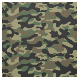 Woodland Khaki Camouflage Fabric