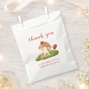 Woodland Ladybug Mushroom Baby Shower Thank You Favour Bags