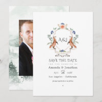 Woodland Laurel Crest Monogram Wedding Photo