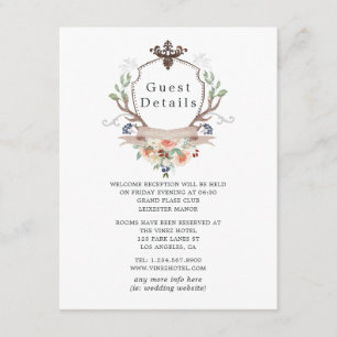 Woodland Laurel Crest Wedding Guest Details Enclosure Card