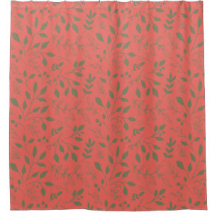 Woodland Leaves Pattern Shower Curtain