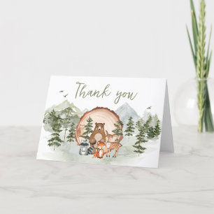 Woodland Let the Adventure Begin Baby Shower Thank You Card