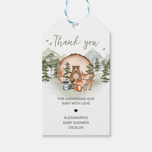 Woodland Let the Adventure Begin Favour Tags (Front)