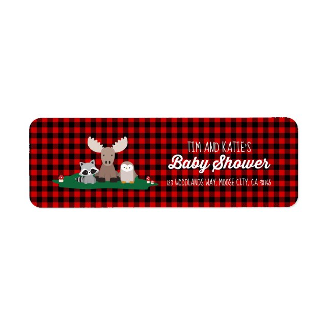 Woodland Lumberjack Baby Shower Animals Rustic (Front)