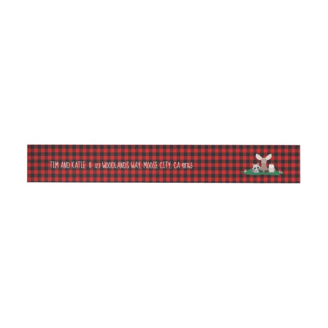 Woodland Lumberjack Baby Shower Animals Rustic Wrap Around Label (Individual)