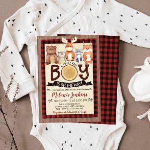 Woodland Lumberjack Boy Baby Shower Invitation