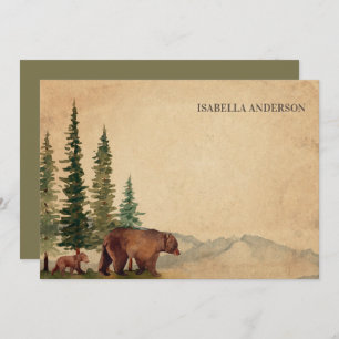 Woodland Mama & Baby Bear  Card