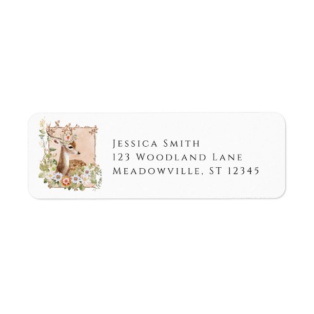 Woodland Manor Baby Shower Return Address Labels (Front)