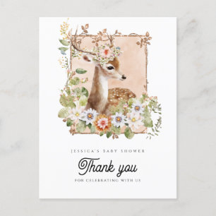 Woodland Manor Baby Shower Thank You Postcard