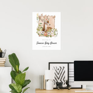 Woodland Manor Baby Shower Welcome Sign Poster