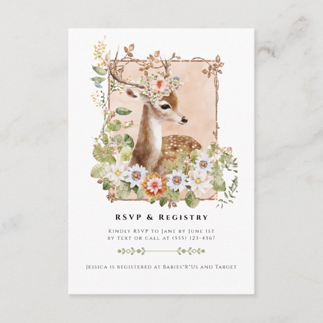 Woodland Manor RSVP Details Enclosure Card (Front)