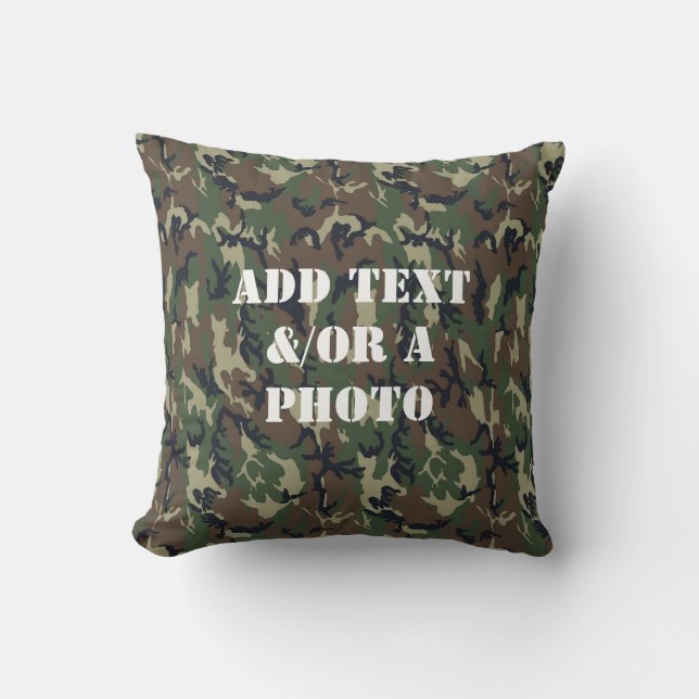 Woodland Military Camouflage Cushion (Front)