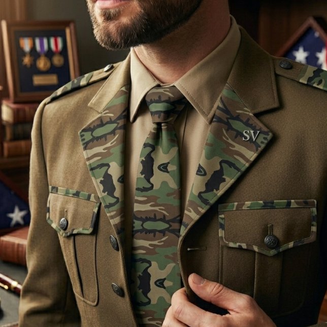 Woodland Military Camouflage Pattern Tie (Creator Uploaded)