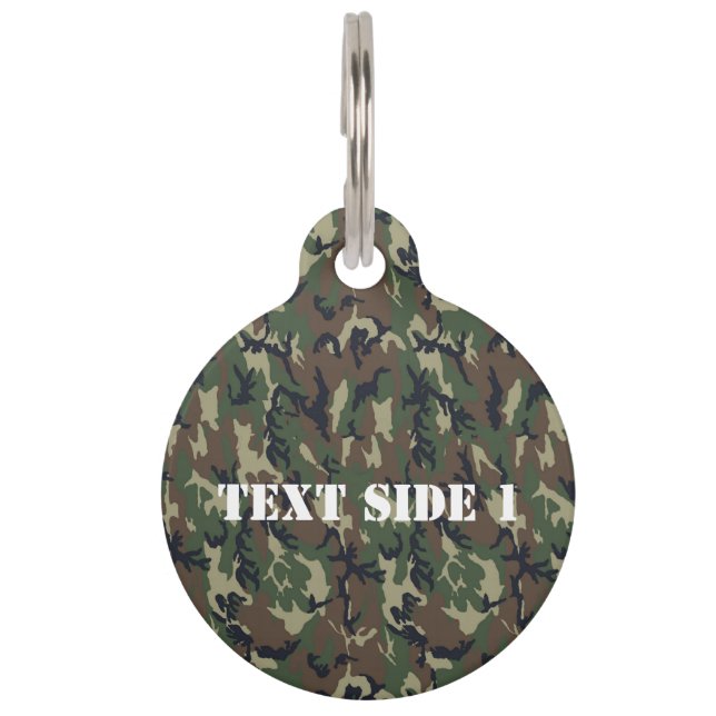 Woodland Military Camouflage   Pet Tag (Back)