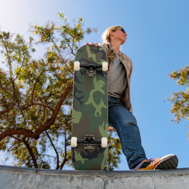 Woodland Military Green Camouflage Skateboard (Outdoor 1)