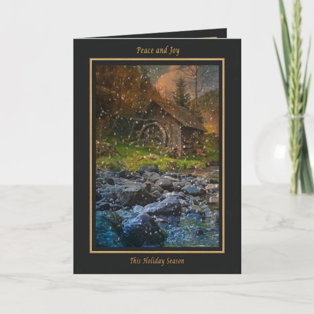 Woodland Mill Christmas Holiday Card (Front)